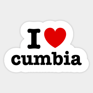 I love cumbia - I heart cumbia - Amo la cumbia Sticker